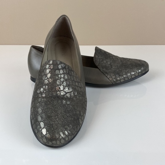 Ecco Ballerina Metallic Snake Embossed Leather Flats Size 37(6/6.5) - Picture 16 of 16